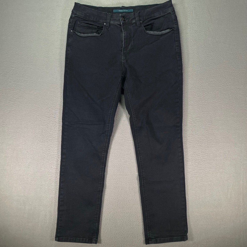 Perry Ellis Slim Fit Stretch Jeans Mens Black Denim Pants 5 Pocket Casual